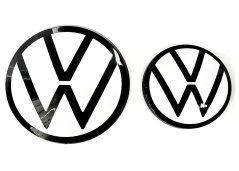 VW CADDY (2020-2022) front and rear emblem, logo (14,2cm a 11,3cm) - mirror white