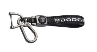 DODGE key fob, keychain black leather