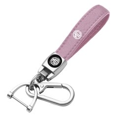 MG key fob, keychain, pink leather