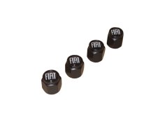 4 pcs FIAT valve caps, black valve covers black logo
