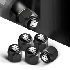 4 pcs SUZUKI valve caps, black valve covers