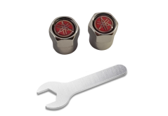 2 pcs YAMAHA valve caps, silver valve covers