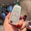 LUXURY key cover for FORD cars white glossy/Chrome