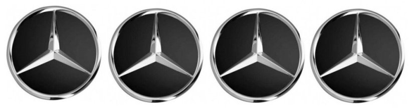 4pcs Wheel center caps MERCEDES BENZ 75mm black chrome B66470202