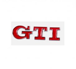 VW GTI opschrift metalen grille chroom rood 85 mm