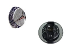 Emblem, hood logo MERCEDES BENZ O 57mm blue/chrome A2048170616 A2048170016