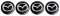 4pcs Wheel center caps, black/chrome MAZDA 60mm