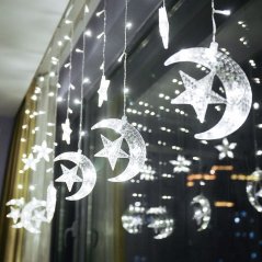 LUMA LED 138 LED light chain, hinge stars and months 3m - cable 1.5m, cold white