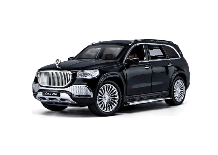 Mercedes Benz Maybach GLS 600 metalen model speelgoedbatterijverlichting klinkt 1:24 Zwart