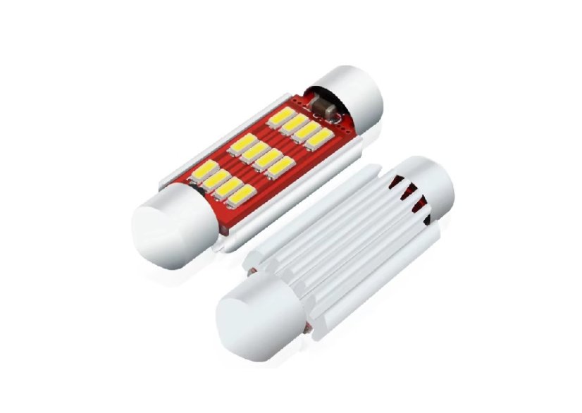 Car bulbs with LED backlight 39mm 12V C5W-12SMD-4014 Canabus 150LM White
