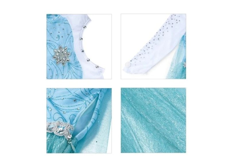 Kostým dětský Frozen Ledové království Elsa dlouhé plesové šaty XL 140