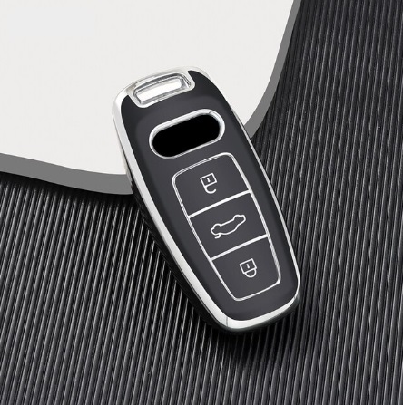 LUXURY κάλυμμα κλειδιού για αυτοκίνητα AUDI λευκό γυαλιστερό μαύρο/χρώμιο