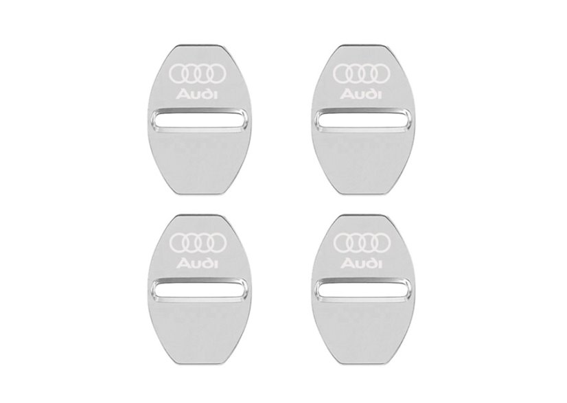 4 pcs AUDI Protective cover for the door latch- silver