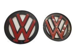 VW GOLF V MK5 (2003-2010) Emblem vorne und hinten, Logo (12,8cm a 11,3cm) – schwarz matt