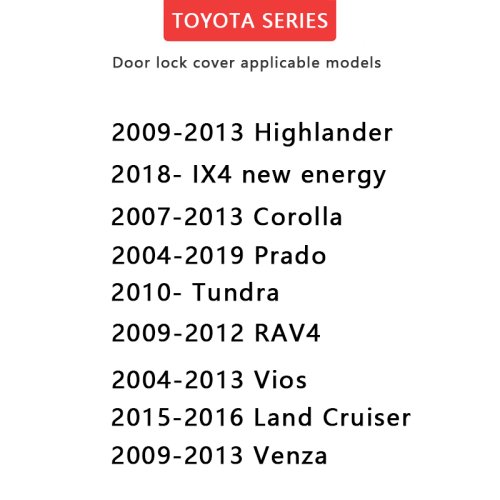 4 stuks TOYOTA Beschermkap voor deurgrendel- zilver