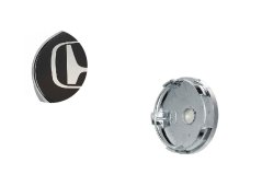 Wheel center cap, black/chrome HONDA 60mm