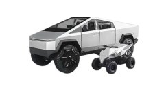 Cybertruck metalen model speelgoedquad op batterijen 1:32 zilver