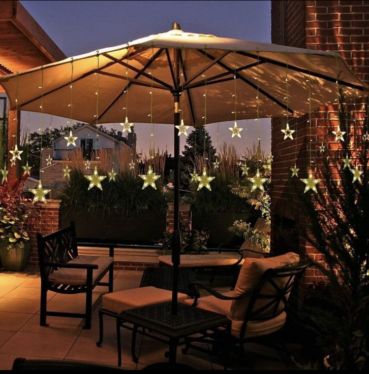 LUMA LED 138 LED light chain, hanging star 3m - cable 1.5m, warm white