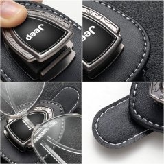 JEEP suporte para óculos para tela, suporte para óculos - couro preto