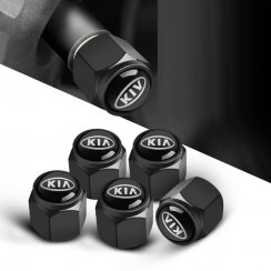 KIA valve caps, black valve covers