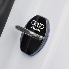 4 szt AUDI Osłona zamka drzwi- czarny błyszczący