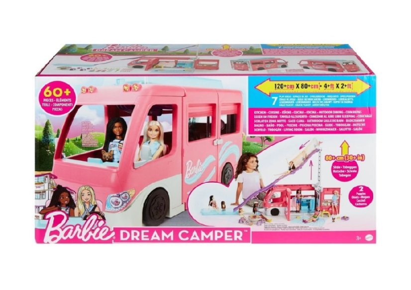 Mattel Barbie Een droomcaravan met een reuzeglijbaan HCD46