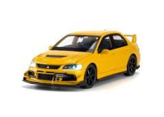 Mitsubishi Lancer Evolution IX EVO metallmodell leksaksbatterilampor låter 1:32 Gul