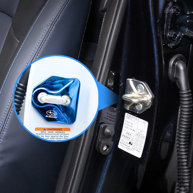 4 pcs SUBARU Protective cover for the door latch- black glossy