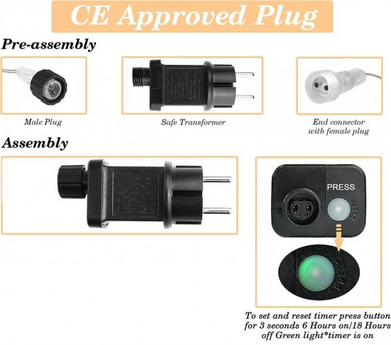 LUMA LED Christmas light rain with a flash, 105 LEDs 2,5m power cable 5m IP44 cold white with a timer