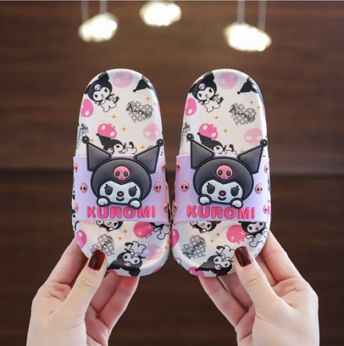 Exclusive KUROMI non-slip children's slippers for home, garden or beach