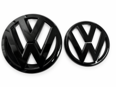 VW Eos 2011-2015, predný a zadný znak, logo (13cm a 11cm) - čierna lesklá (náhrada)