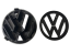 VW GOLF V  MK5 (2003-2010) front and rear emblem, logo (12,5cm a 11,3cm) - black glossy