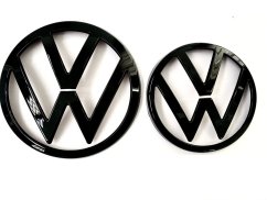 VW GOLF VIII MK8 (2021-2023) front and rear emblem, logo (14cm and 11cm) - glossy black