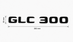 Mercedes nápis  GLC300- černý lesklý 202mm