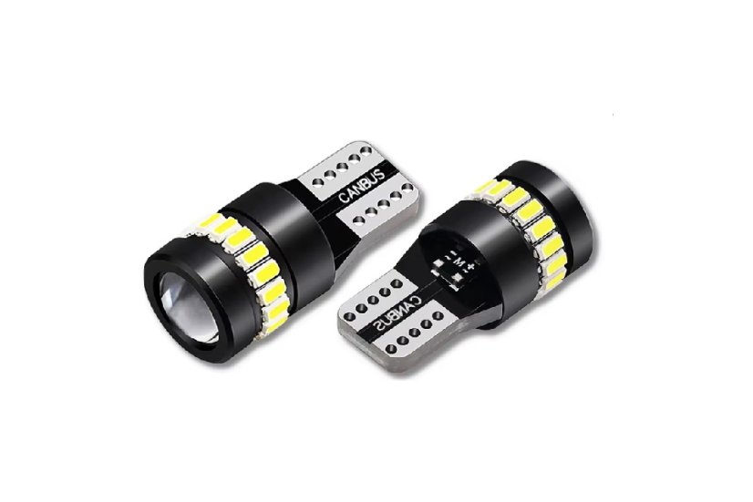 Car bulbs with LED backlight T10 12V 18SMD-3030 + 3014 CSP Canabus 400LM Blue