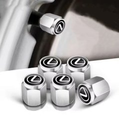4 pcs LEXUS valve caps, valve covers silver/chrome