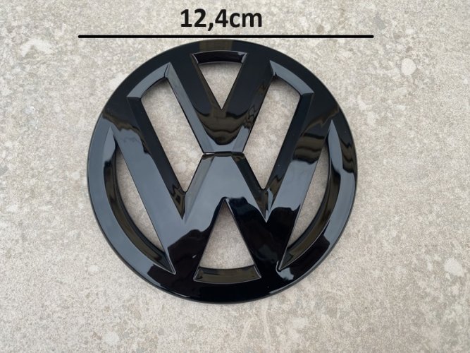 VW POLO 6R (2009-2013) embleem voor en achter, logo (11.2cm and 12.4cm) - zwart glanzend