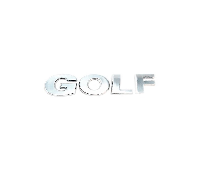 GOLF inscription - shiny chrome 122mm