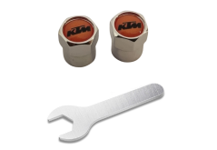 2 pcs KTM valve caps, silver valve covers
