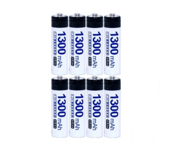 8 unidades DOUBLEPOW potentes baterías recargables AA 1300 mAh 1,2 V Ni-Mh, carga 1500x