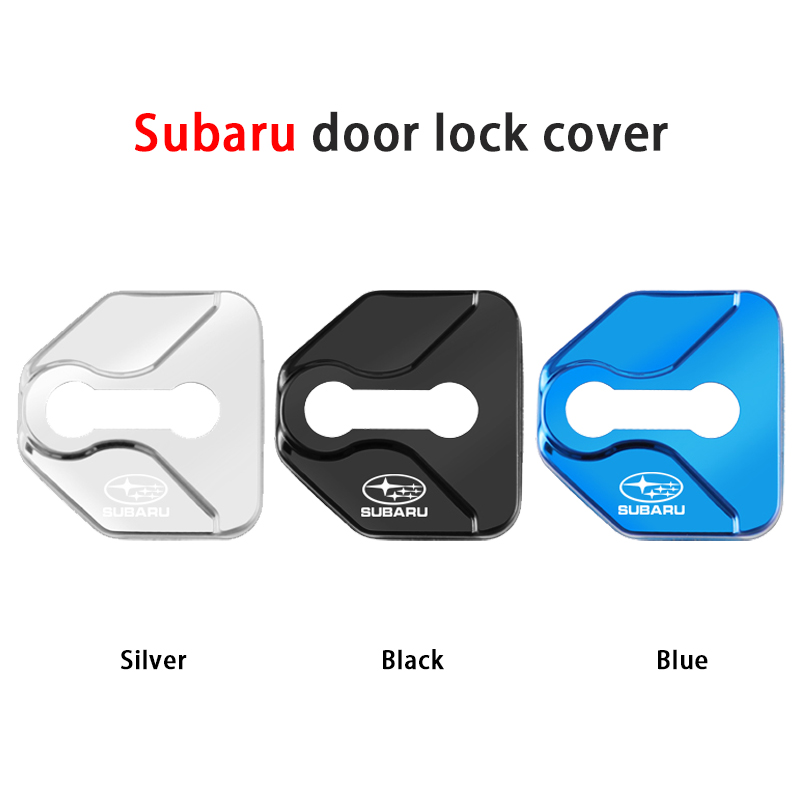 4 pcs SUBARU Protective cover for the door latch- black glossy