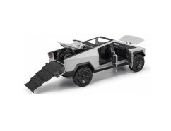 Tes Cybertruck metalen model speelgoedquad op batterijen 1:24 zilver