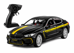 RC BMW M8 kovový model hračka na baterie světla zvuk 1:24 Černá