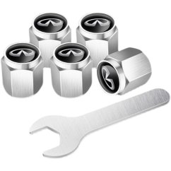 4 pcs INFINITI valve caps, valve covers silver/chrome