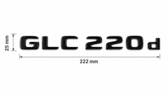 Mercedes nápis  GLC220d - černý lesklý 222mm