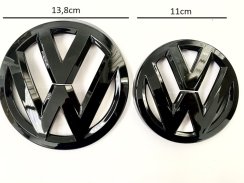 VW Passat B8 (MK8) 2017-2019 emblem fram och bak, logotyp (13,8cm och 11 cm) - blank svart