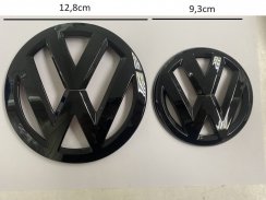 Volkswagen BORA 1998-2005 priekšējā un aizmugurējā emblēma, logotips (12,8cm a 9,3cm) - melns spīdīgs