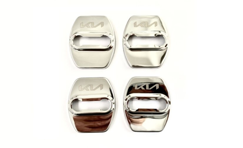 4 pcs KIA Protective cover for the door latch- silver