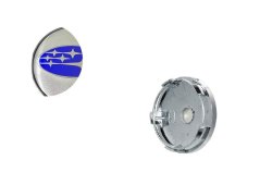Krytky kol, pokličky na kola SUBARU 60mm stříbrná modrá