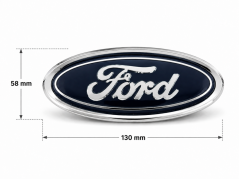 FORD emblem 130 x 58mm front or rear - blue